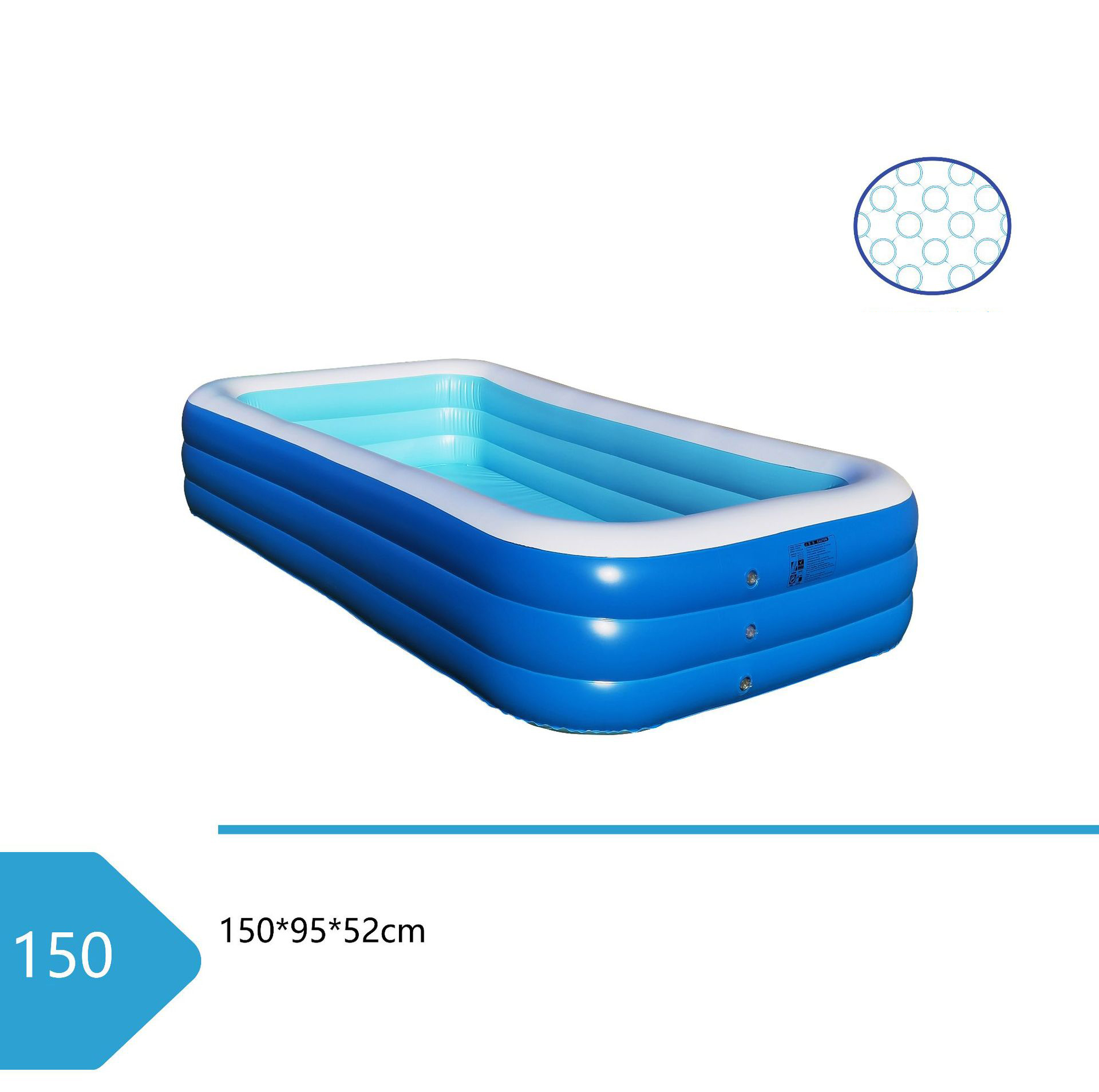 150 blue and white three-layer pool bubble bottom [pe bag]