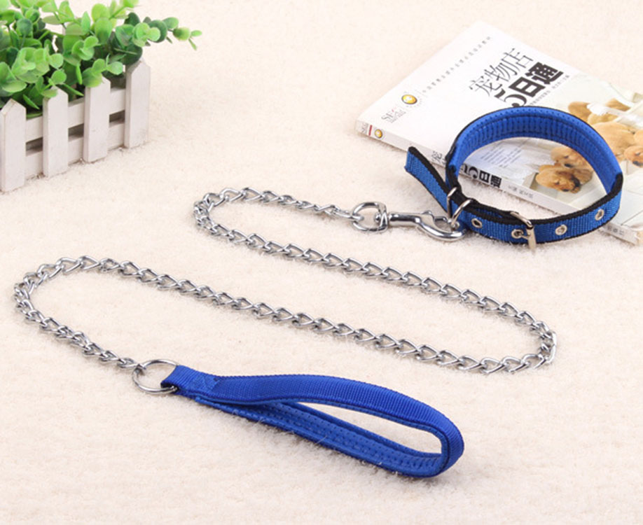 Blue traction rope and collar