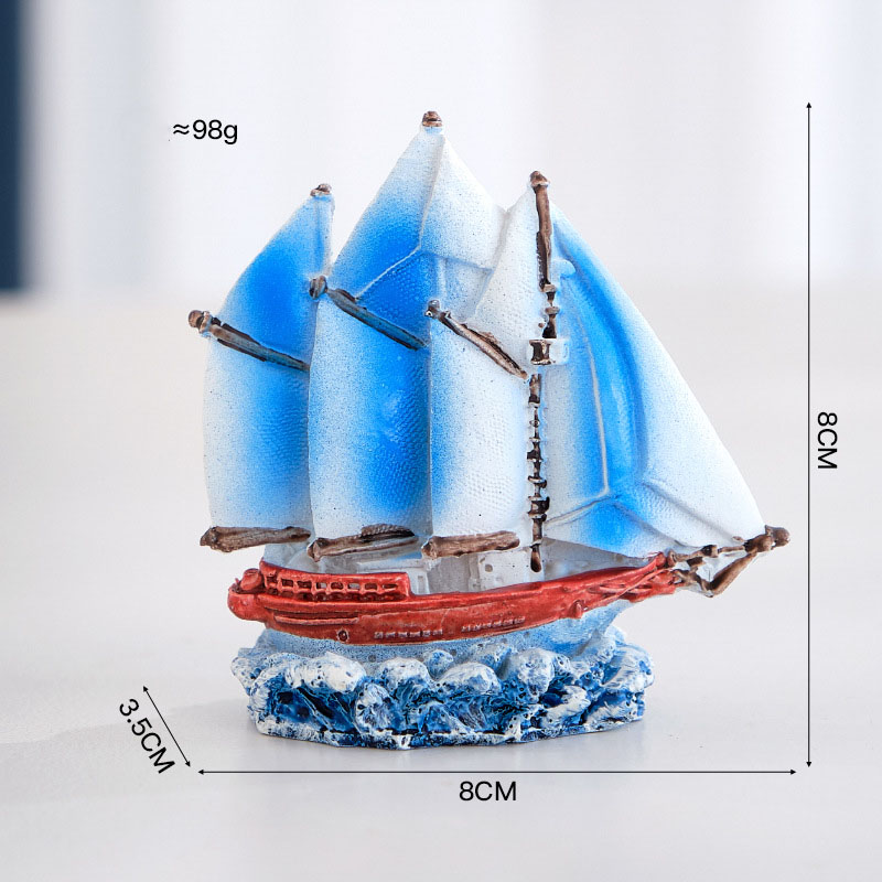 resin sailboat blue