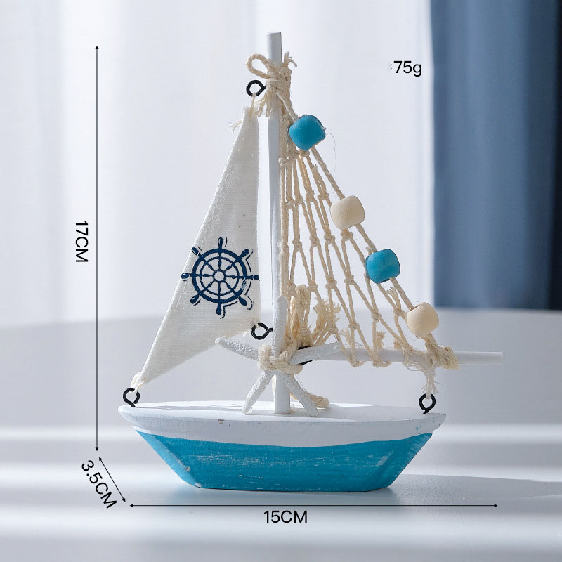 17cm sailboat light blue white starfish