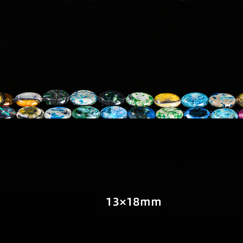 12:12 Colorful dragon pattern oval 13*18mm about 21 pieces