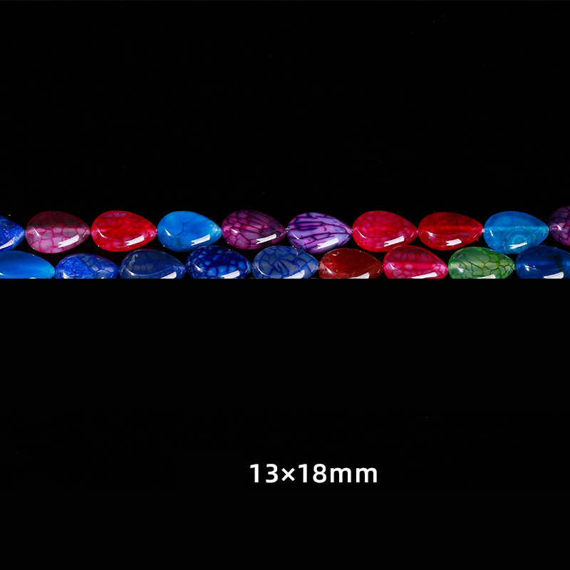 15:15 Colorful dragon pattern water droplets 13*18mm about 21 pieces