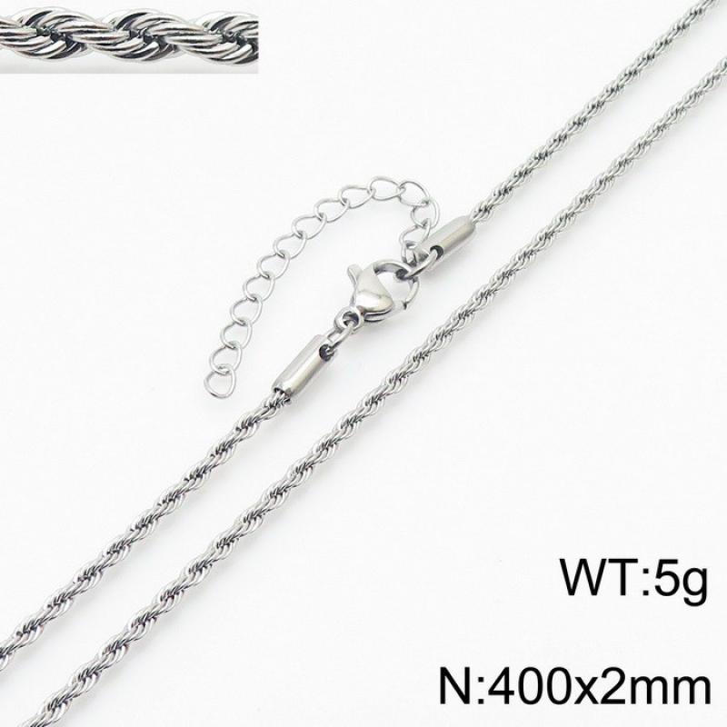 40cm steel color necklace 2mm wide