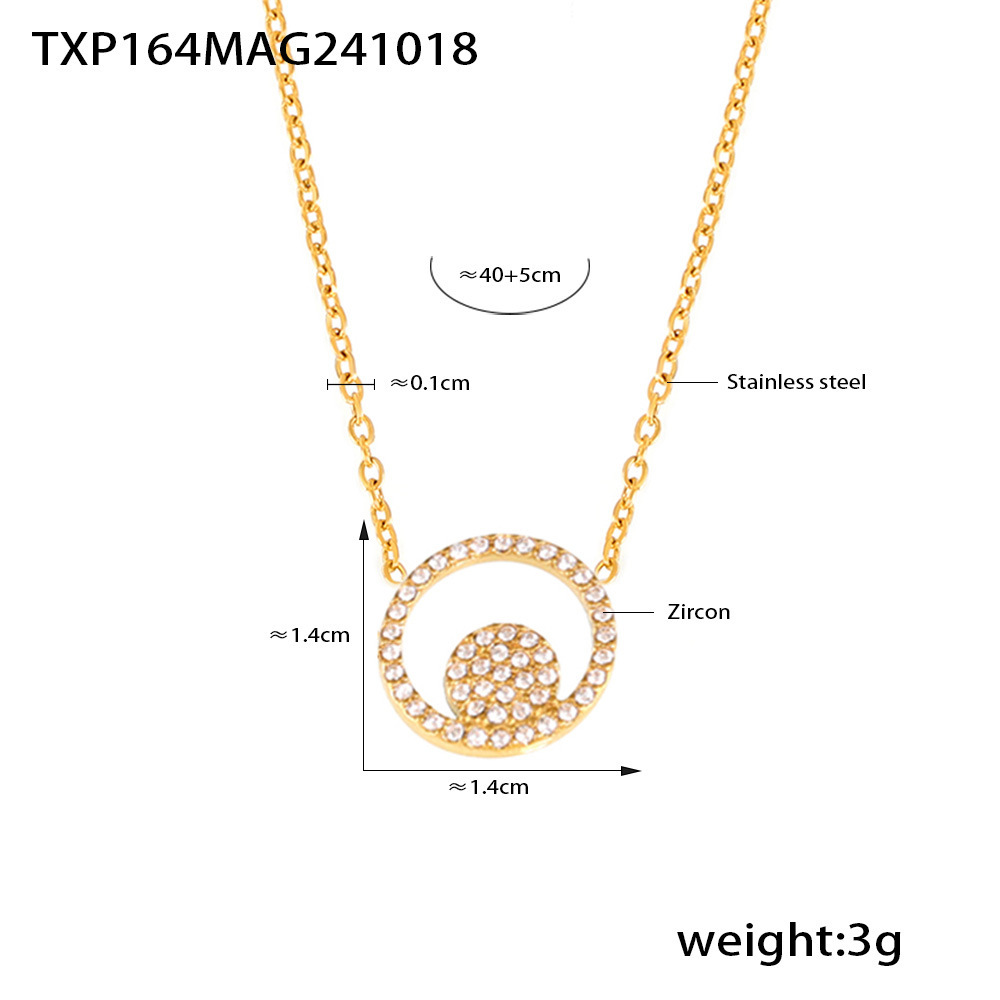 1:Txp164-gold zirconia necklace