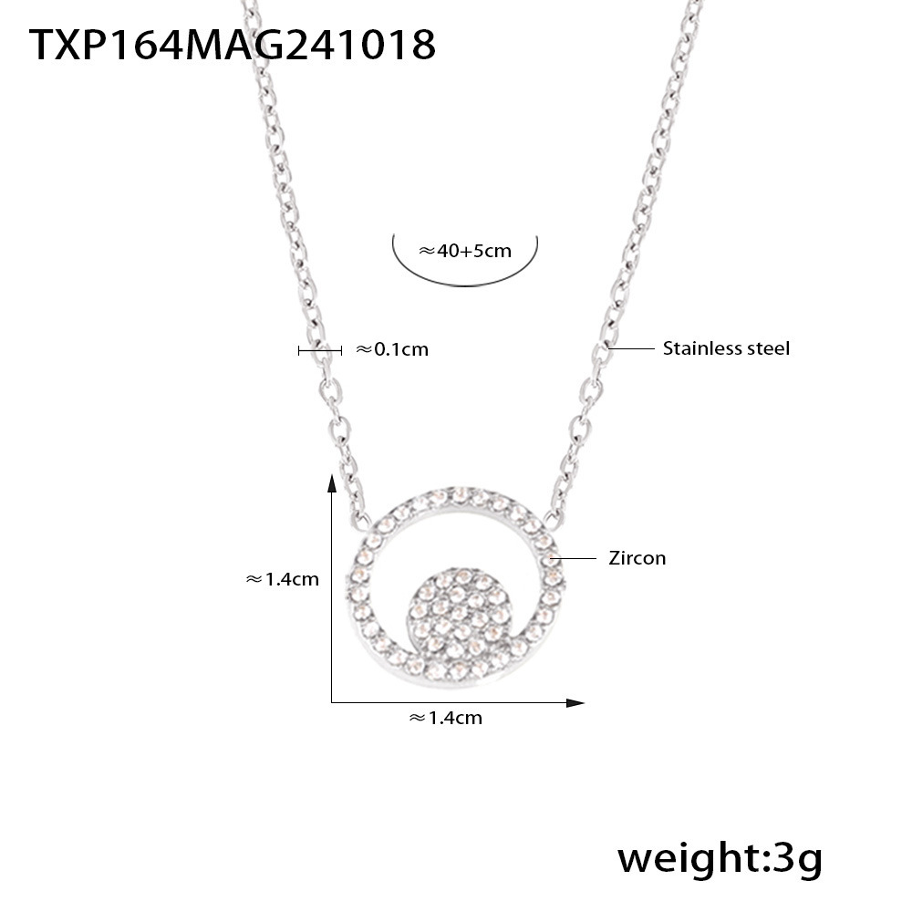 2:Txp164-steel color zirconia necklace