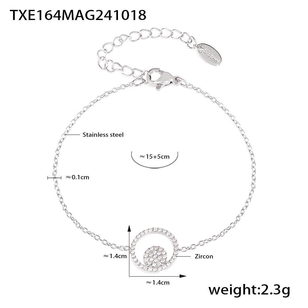 4:Txe164-steel color zirconia bracelet