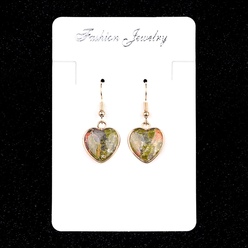 Flower green stones (pair)