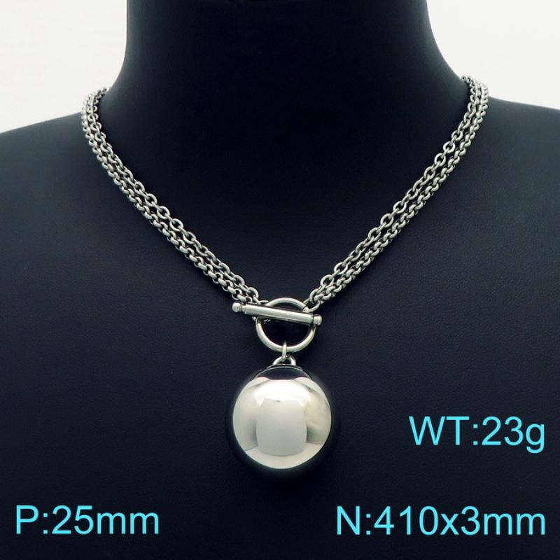 4:Steel Necklace KN225109-Z