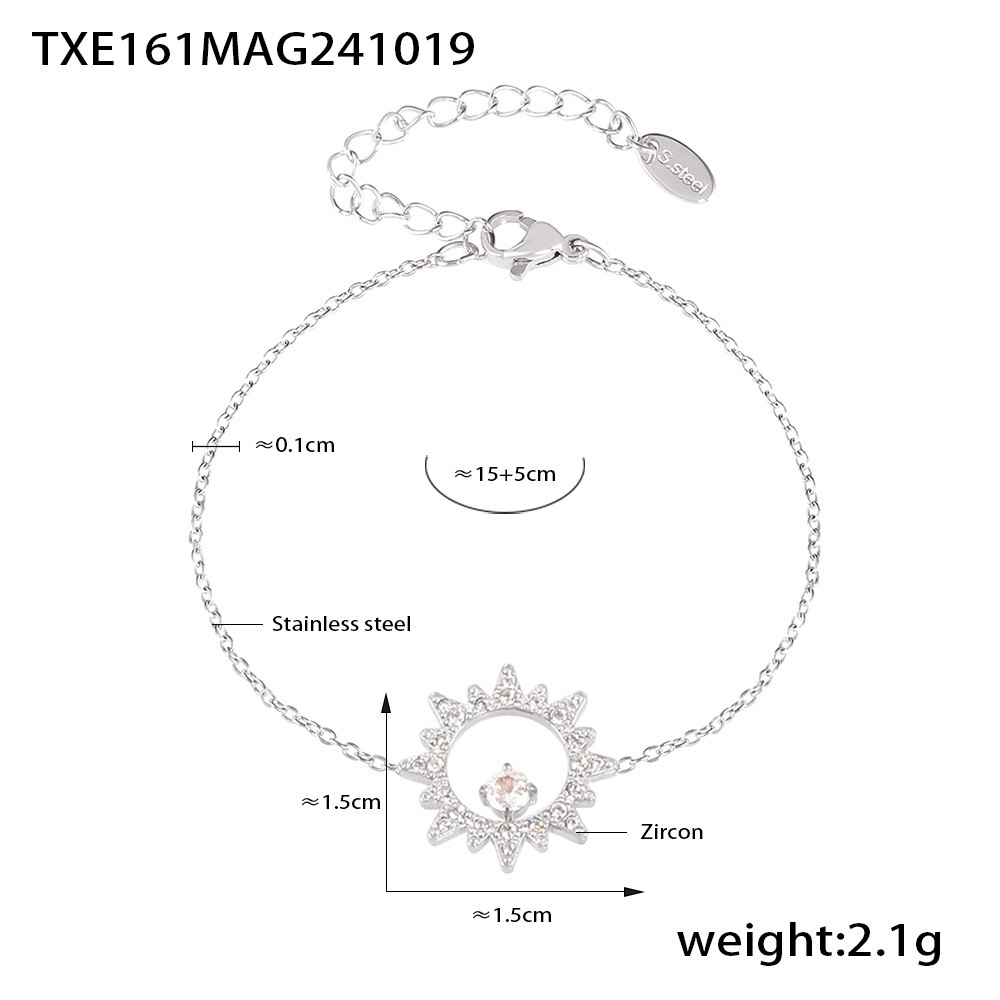 1:Txe161-steel color sunflower zirconia bracelet