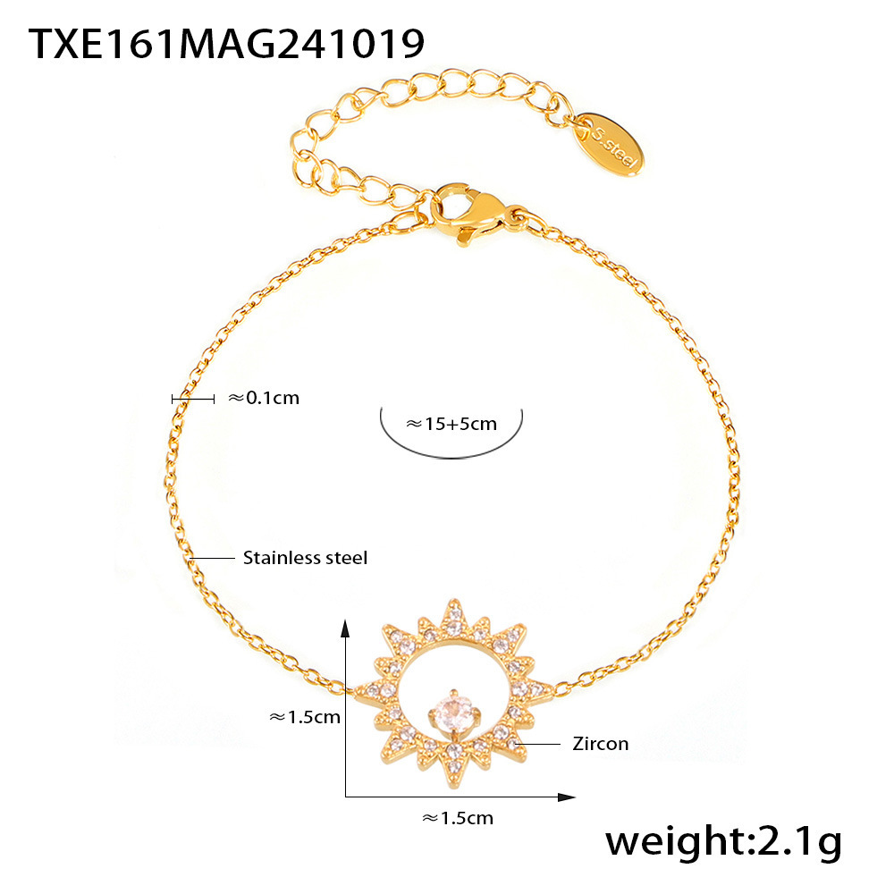 2:Txe161-gold sunflower zirconia bracelet