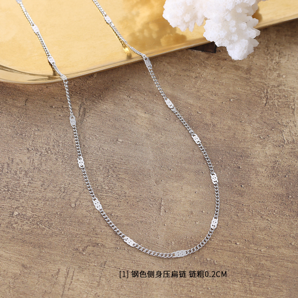 6:P1123-steel color sideways flattened chain-40+5cm