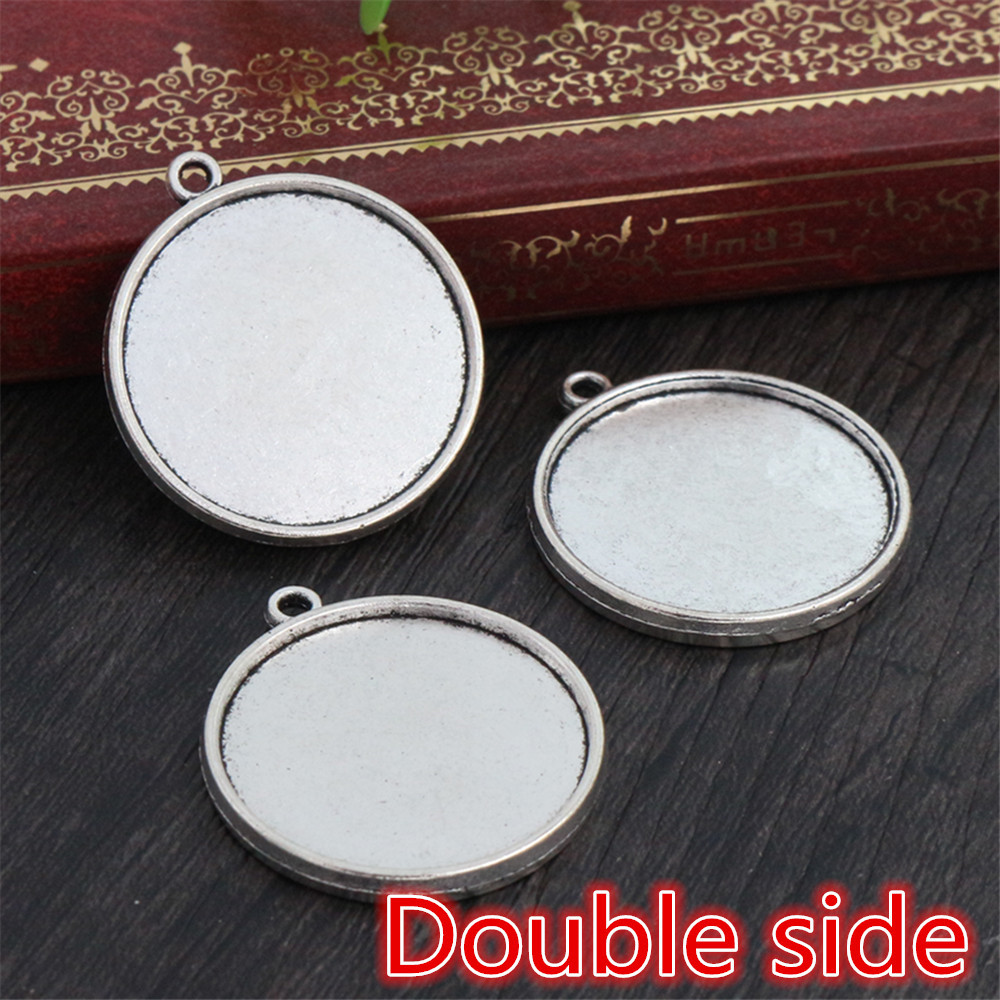 Single hole double sided - antique silver