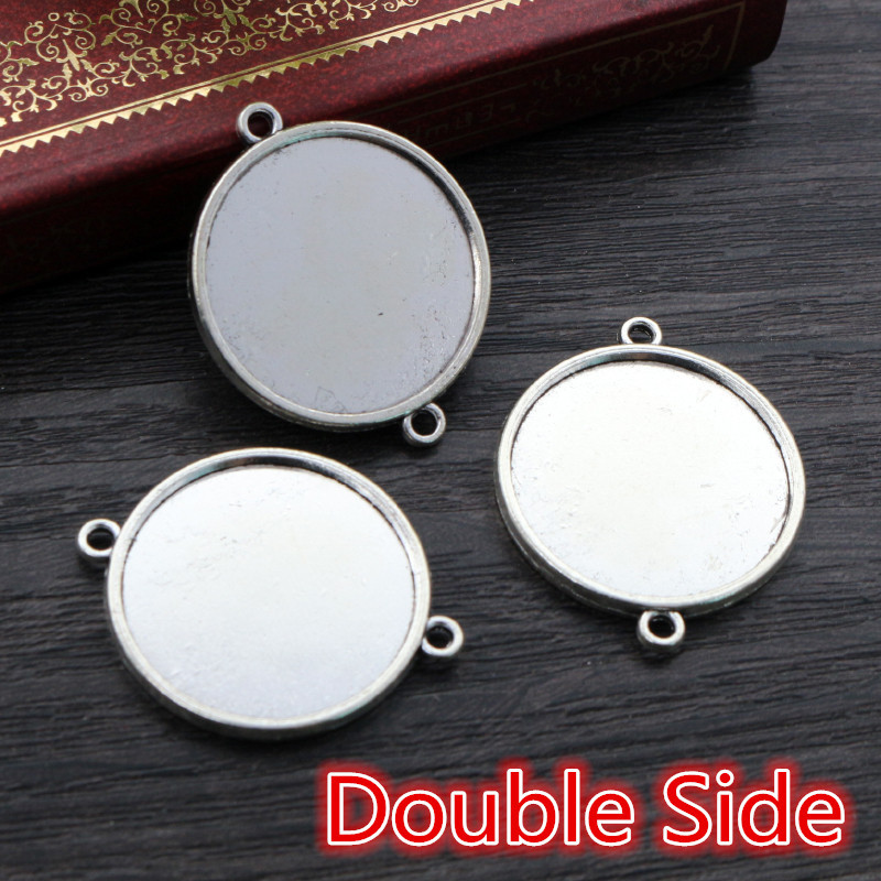 3:Double hole double sided - antique silver