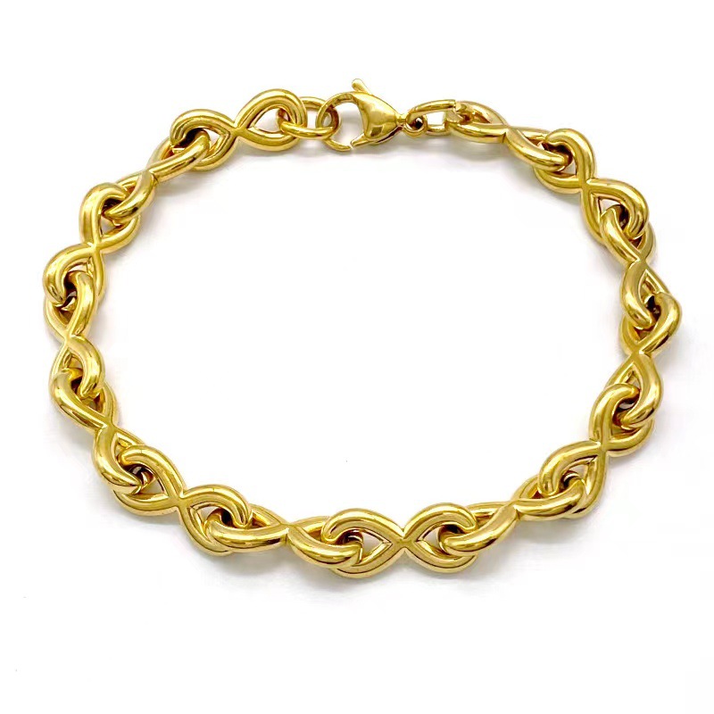 The gold bracelet is 22CM long and 10.5mm wide