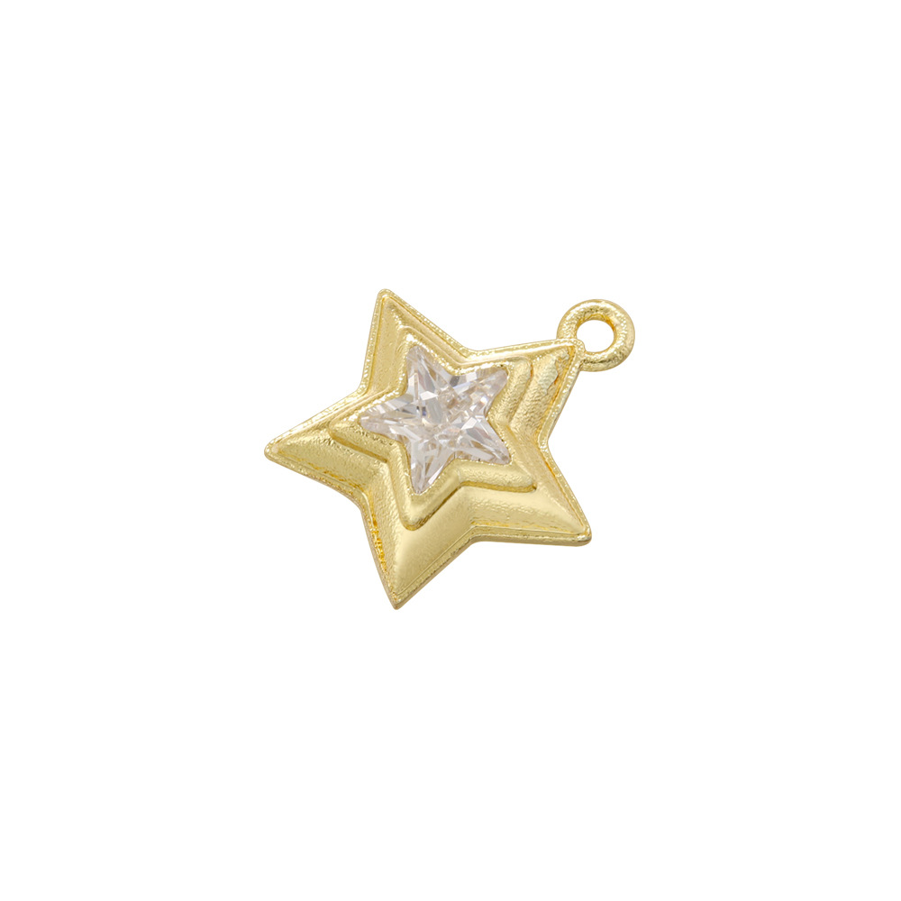 15:Vd1678 gold white diamond five-pointed star