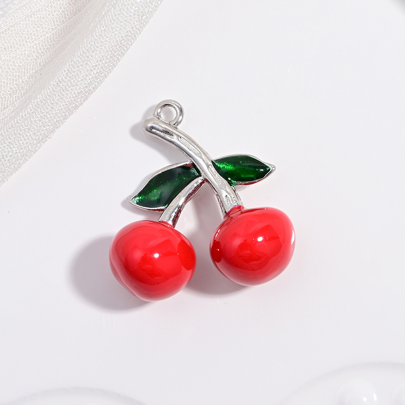 10:Vd1658 white gold red dripping green diamond cherry