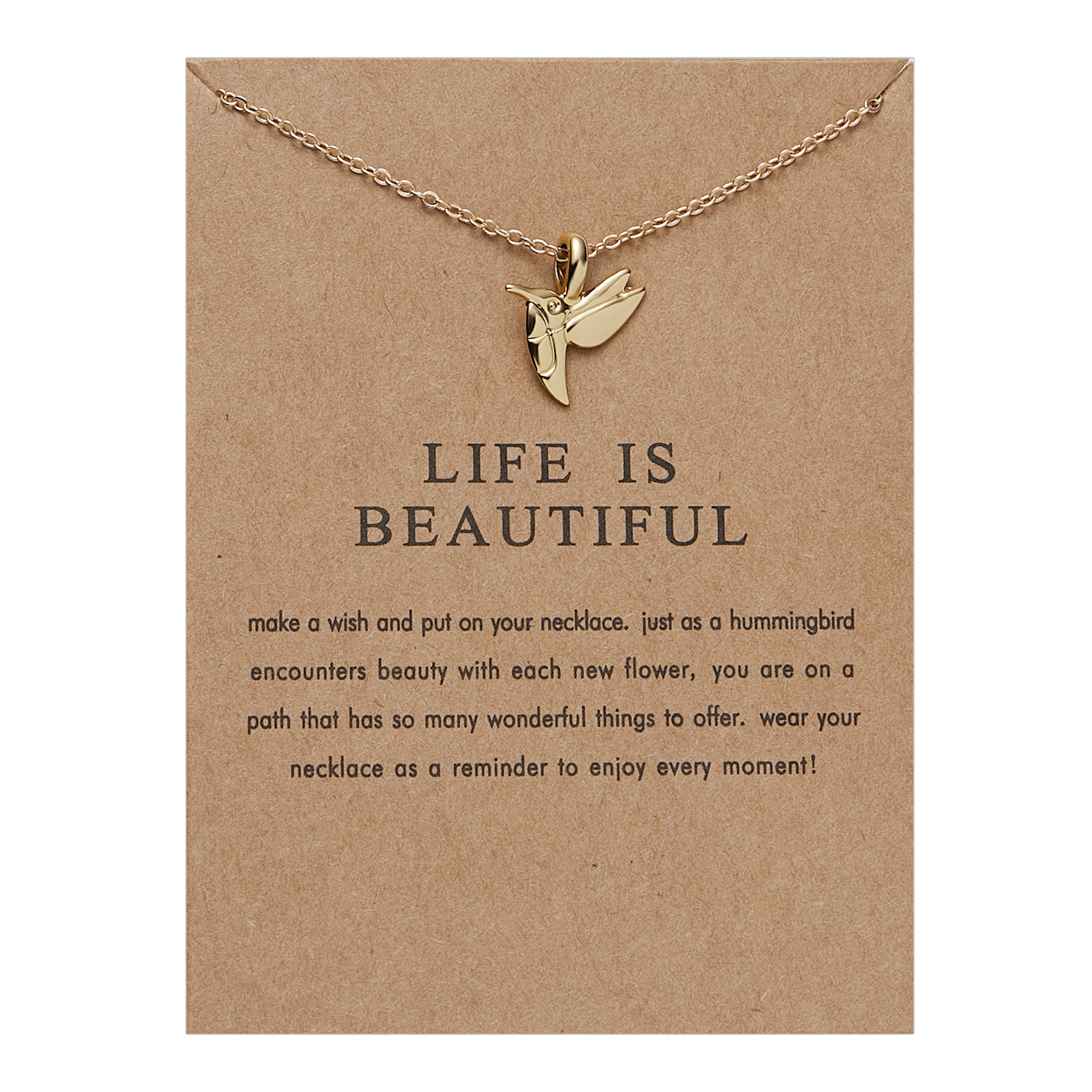 4:Paper card hummingbird necklace