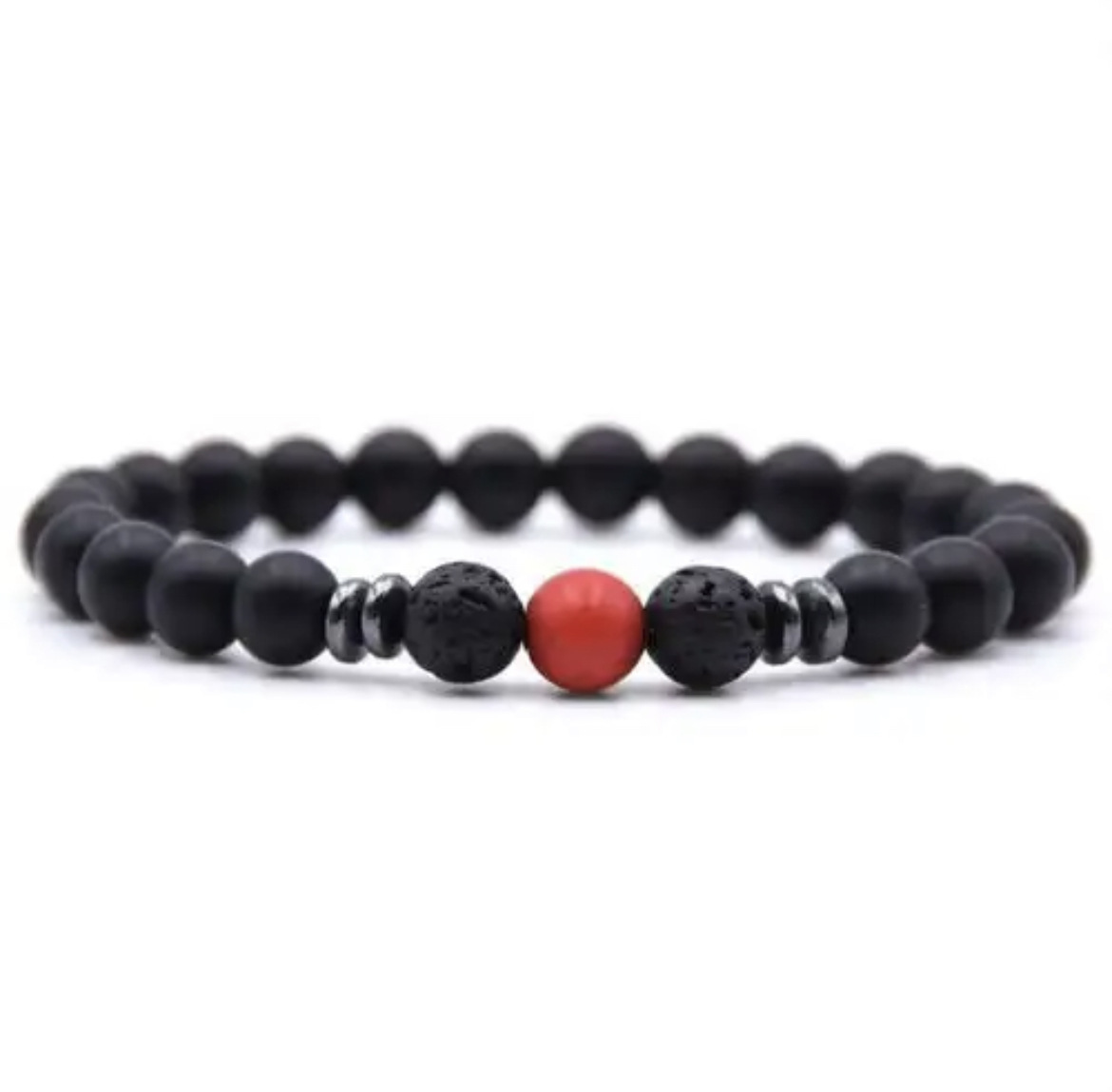 Frosted stone   8mm red turquoise