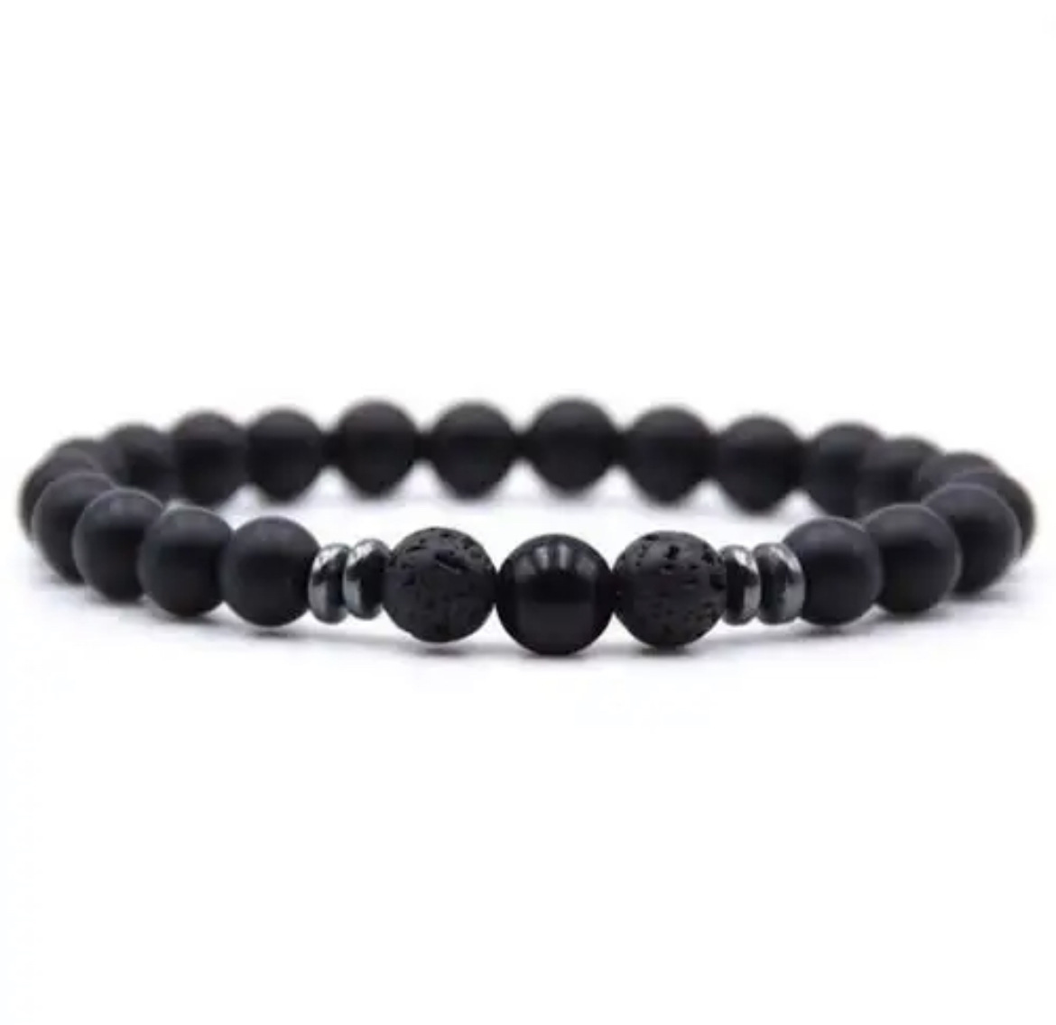 Frosted stone   8mm black glossy surface