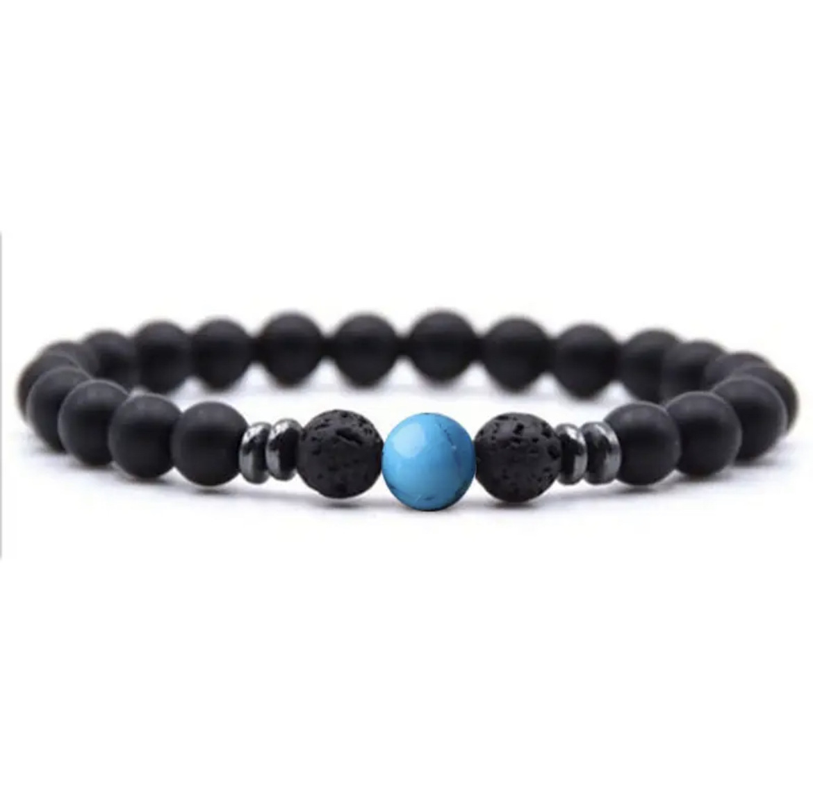 Frosted stone   8mm blue turquoise