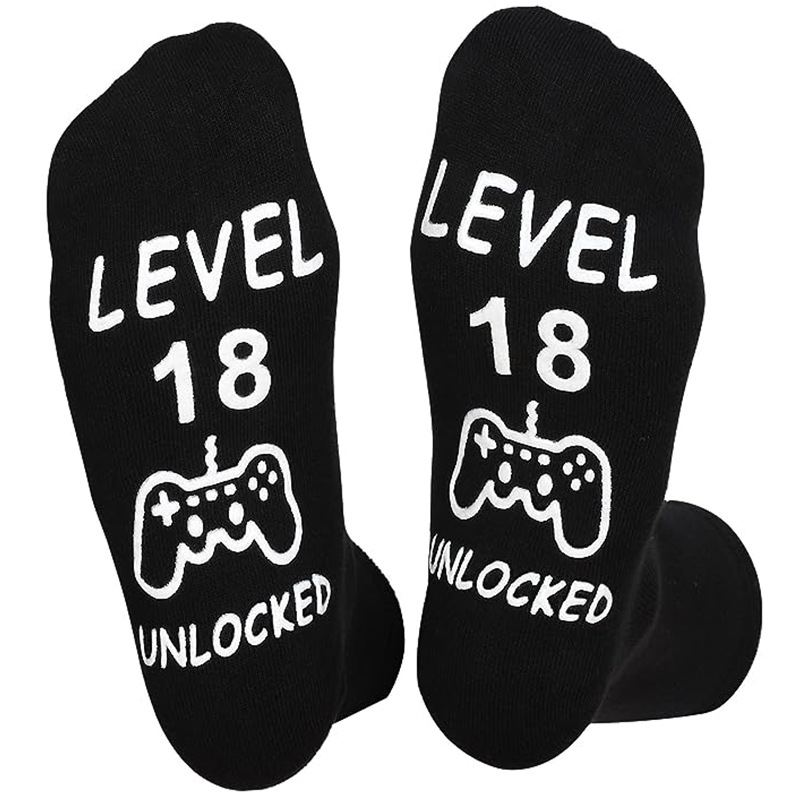 Black and white characters 18-year-old game socks