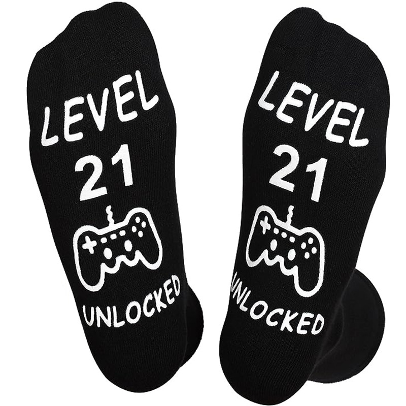 Black and white characters 21-year-old game socks