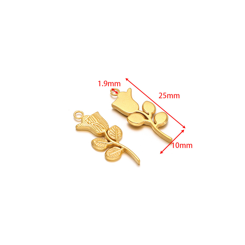 1:10*25mm rose pendant inner 1.9mm single hole gold