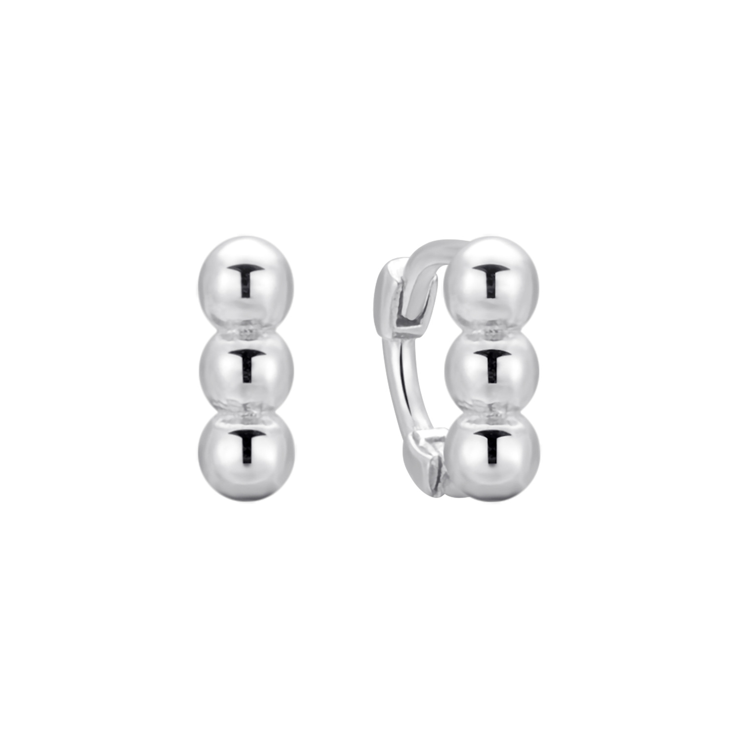 2:Silver mini ball earrings