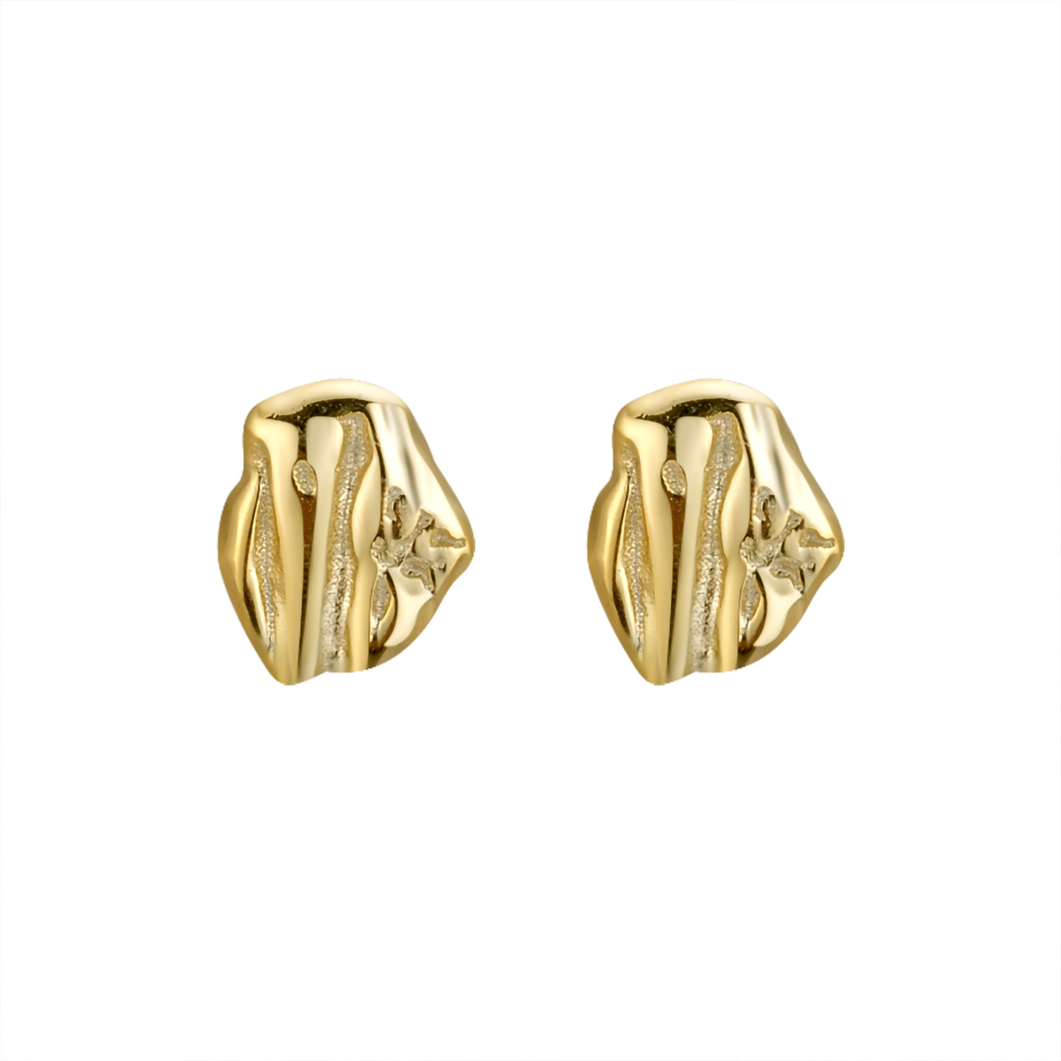 1:Gold irregular earrings