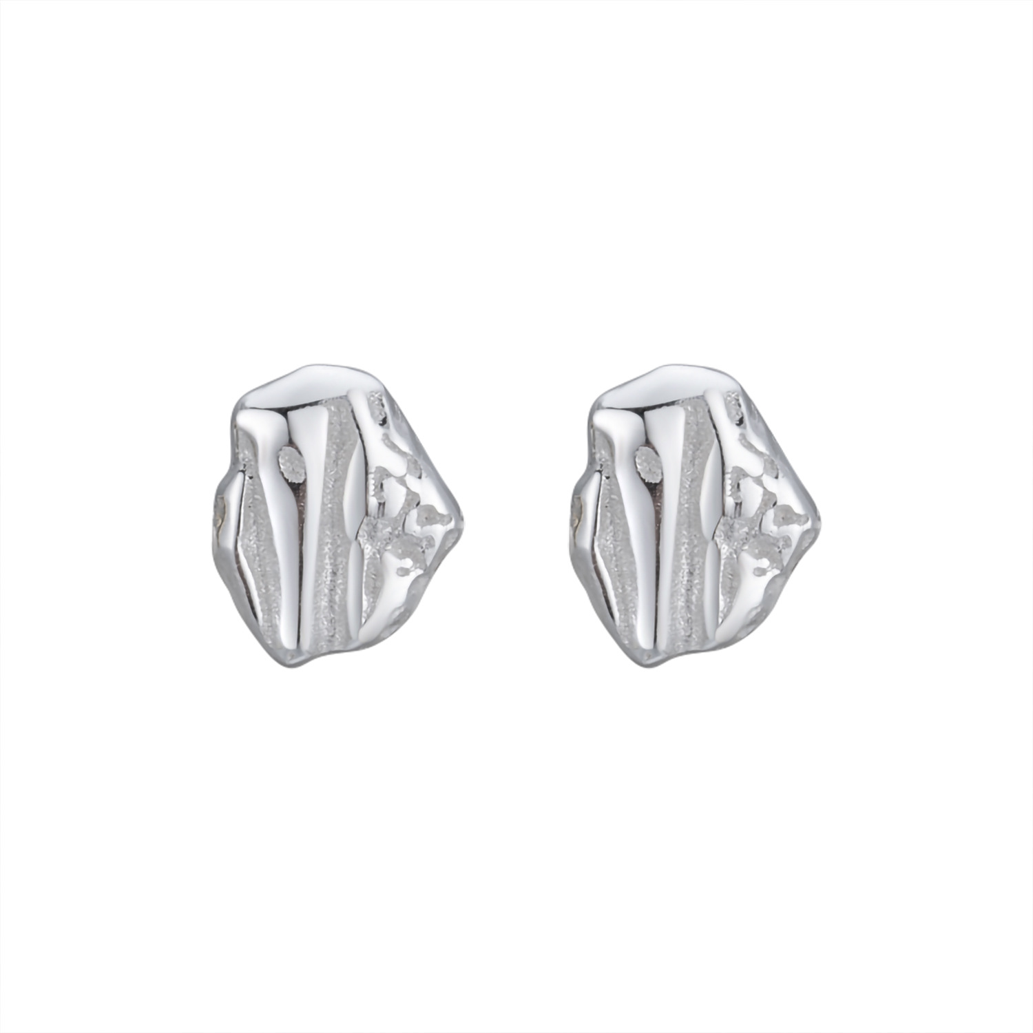 2:Silver irregular earrings