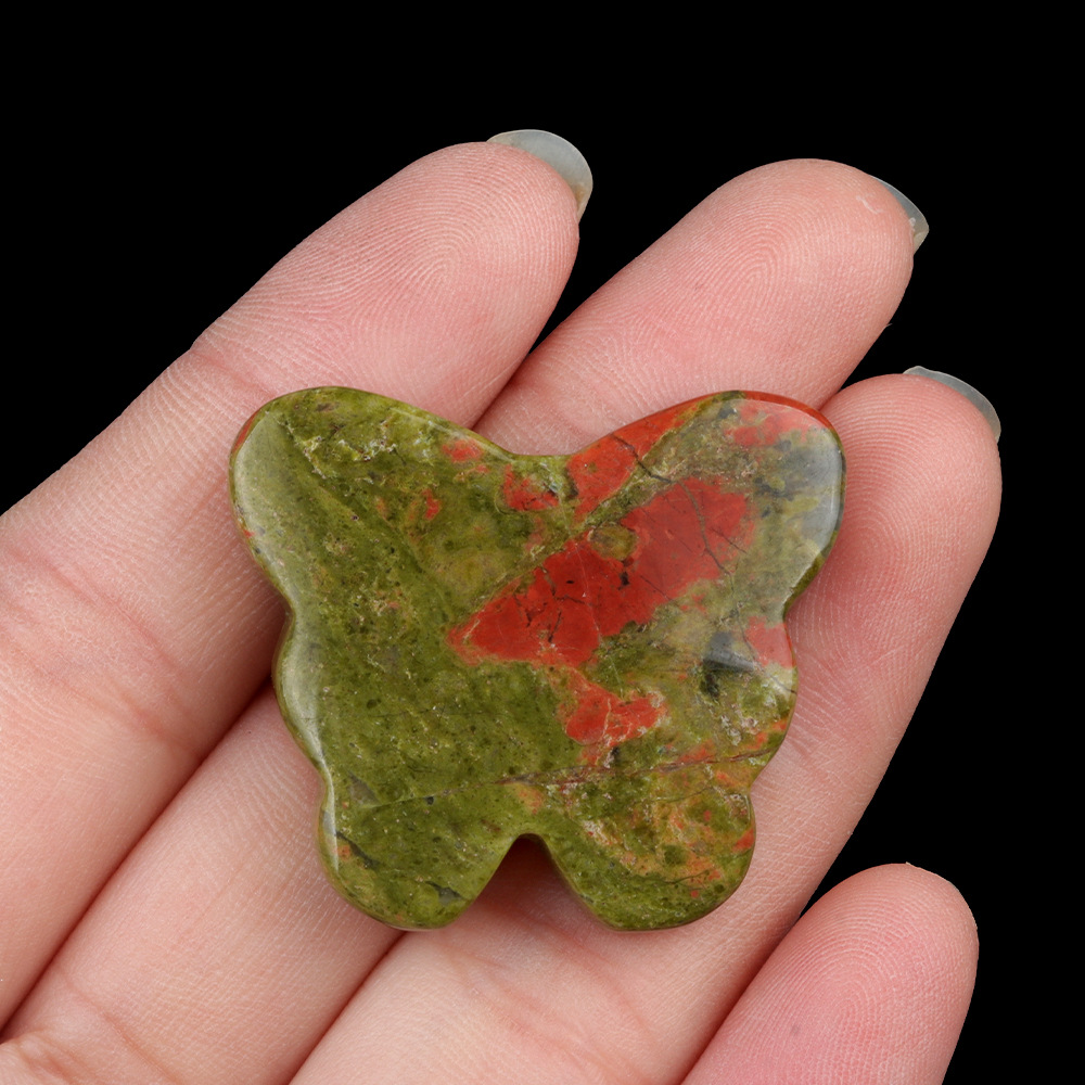 Flower green stone (30 * 35mm without holes)