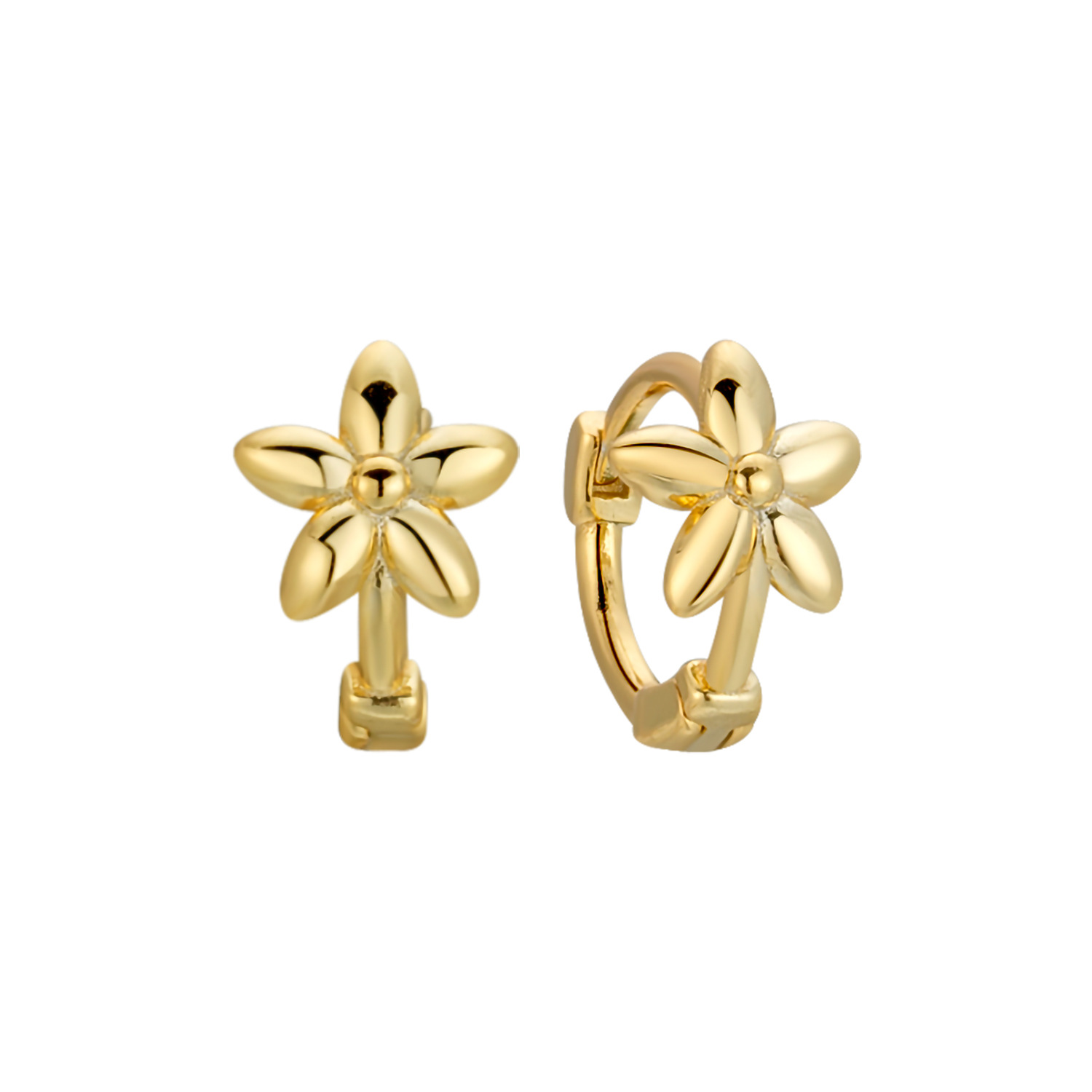 1:Gold floral earrings