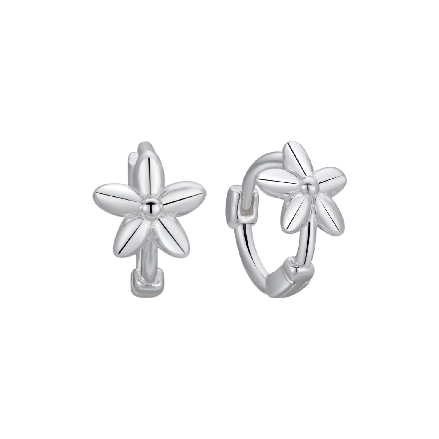 2:Silver flower earrings