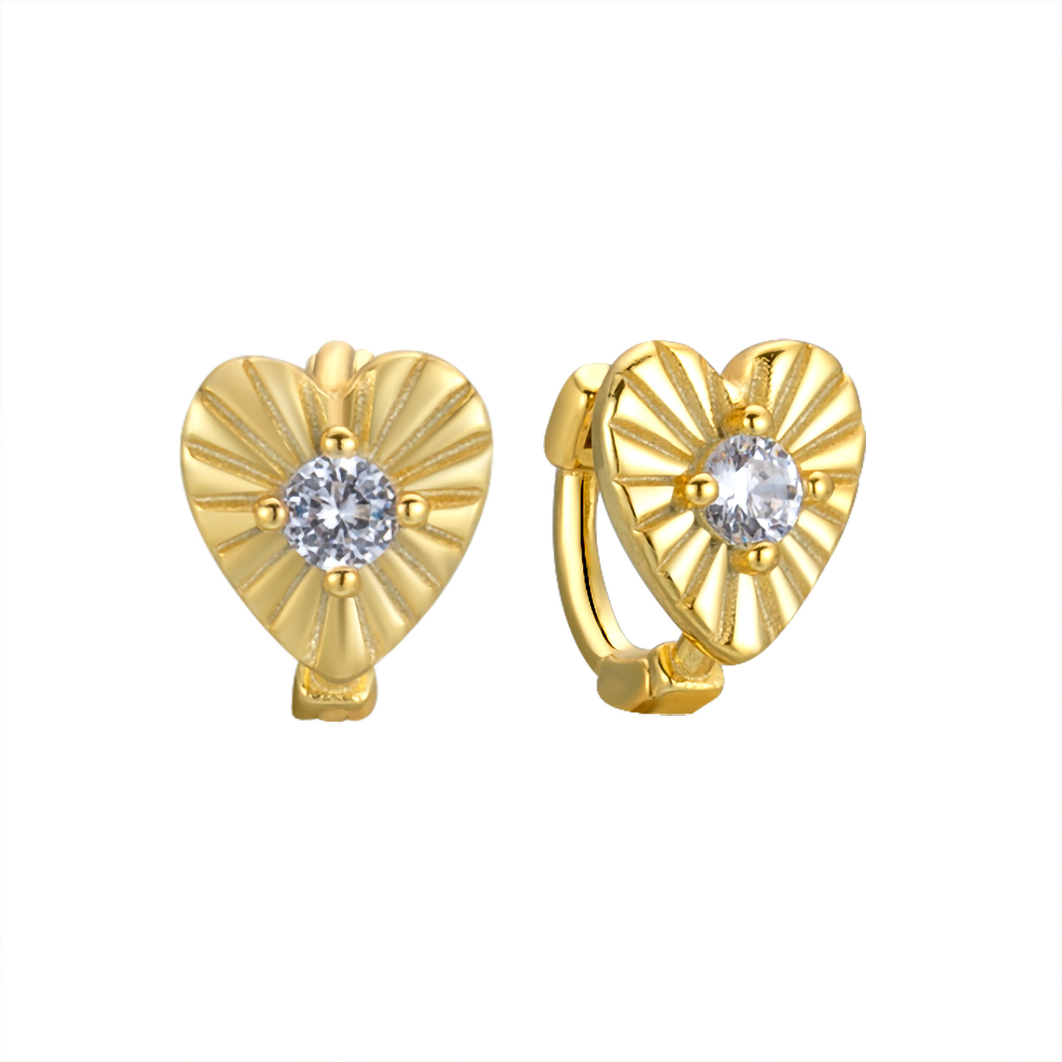 1:Gold love three-dimensional earrings