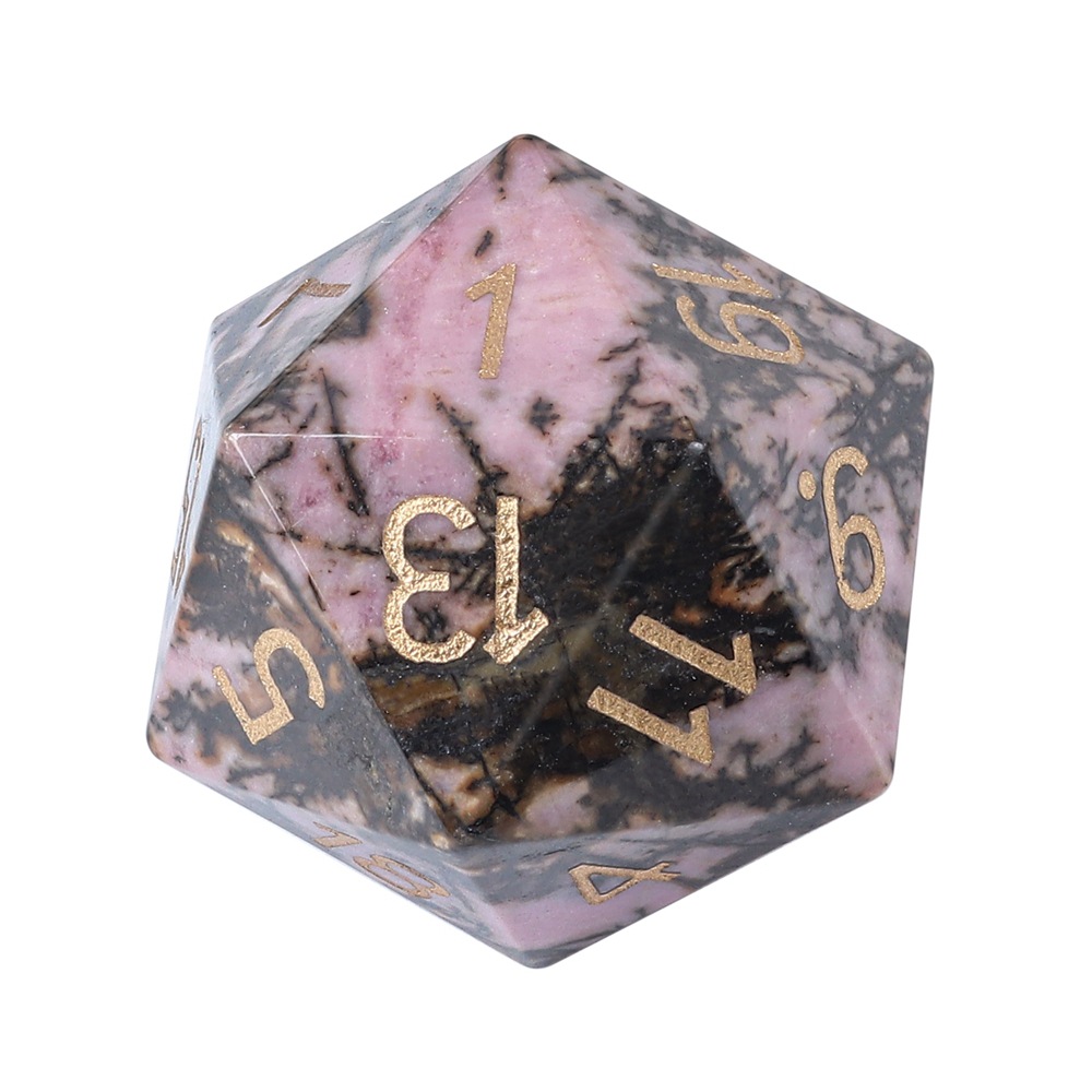 Natural rhodolite d20 dice large size