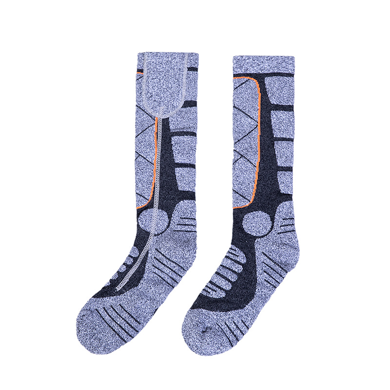 One size fits all in gray and black (one pair of socks does not come with batteries)