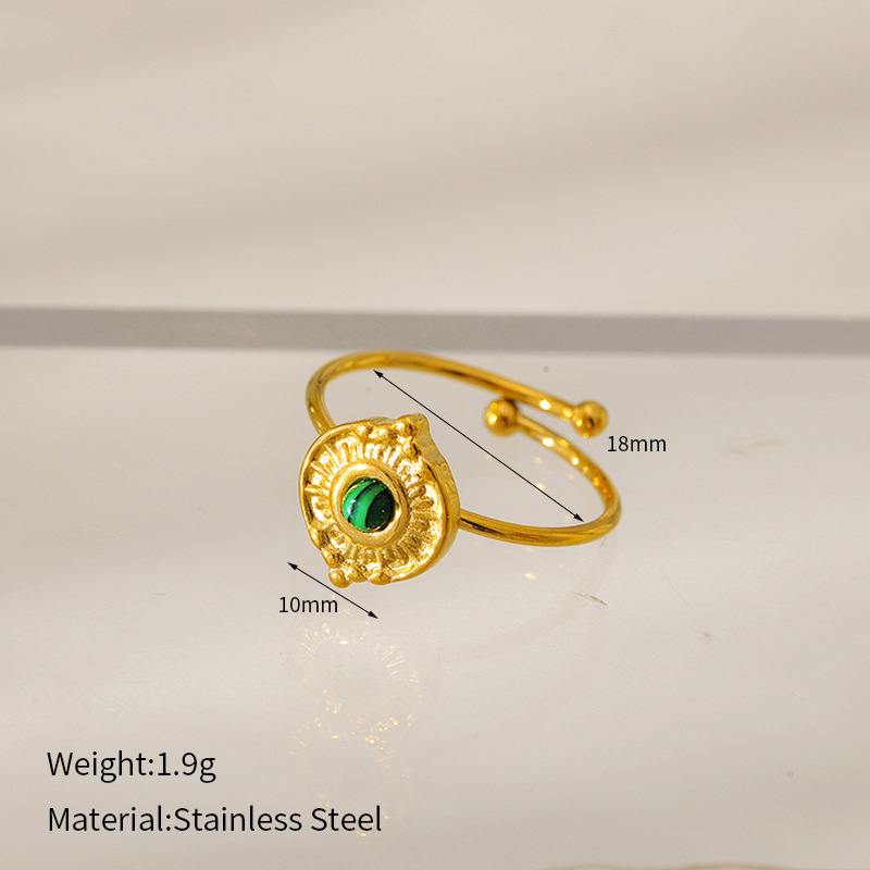 Malachite gold round