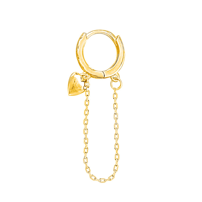 2:One gold heart-shaped tassel earbuckle