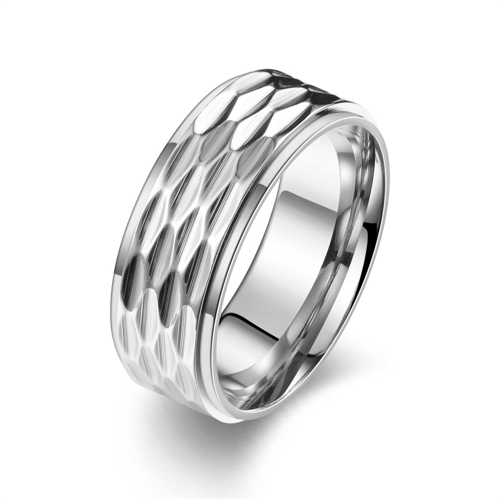 1:Steel color flower plaid ring--vertical pattern