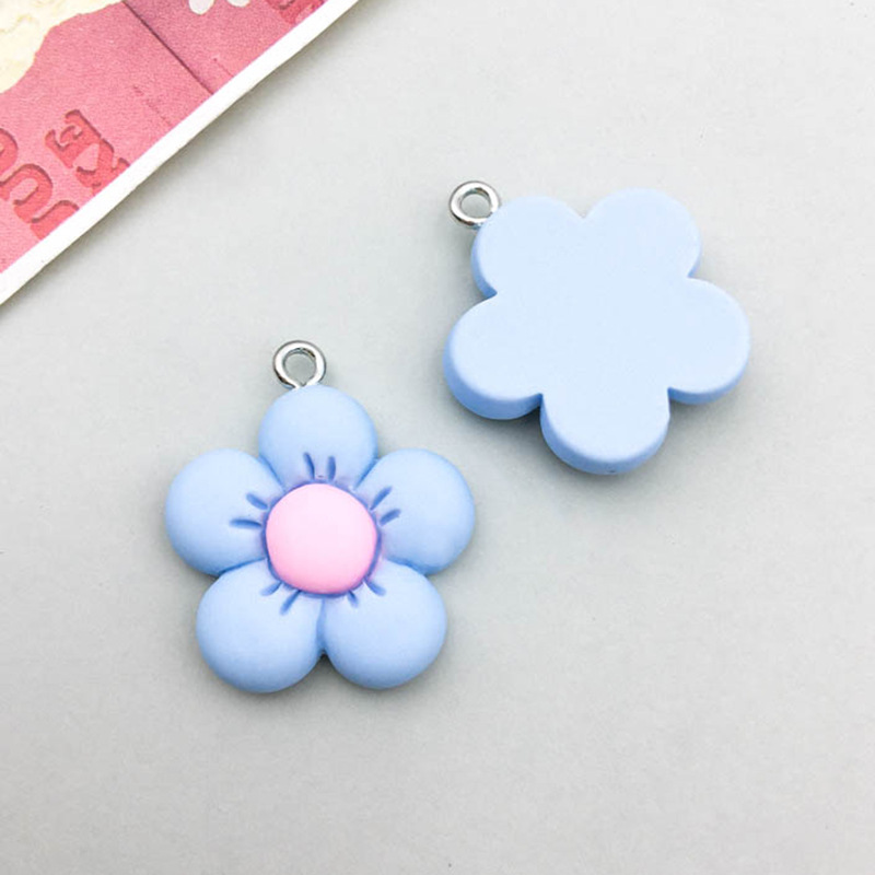 2:1 Lake blue resin small flower 22*24mm-2g-17099