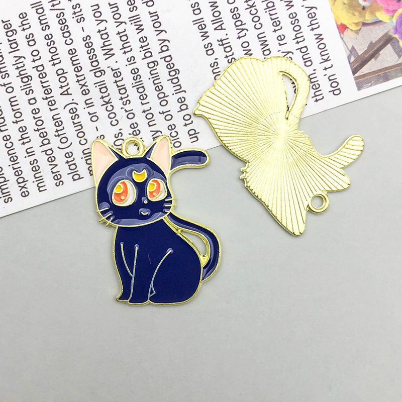 6:1 oil dripping cartoon blue cat 20*30mm-3g-13926