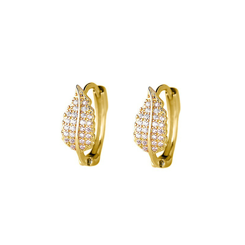 2:Diamond Leaf Ear Buckle (Gold)