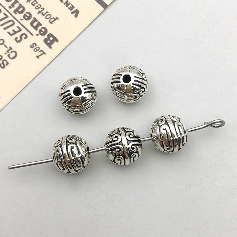 2:1 ancient silver round spacer bead 7*8mm hole 1.7 mm-1.3g-16464