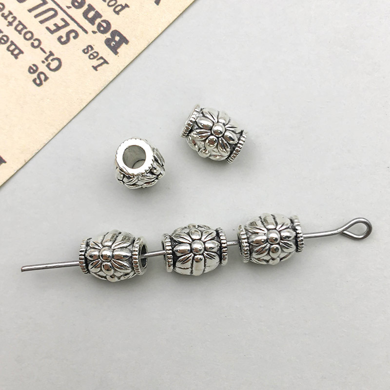 8:1 ancient silver round spacer beads 8*6mm hole 2.8 mm-0.9g-16470