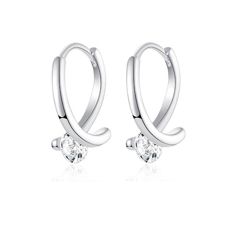 1:Cross zircon earring (white gold)