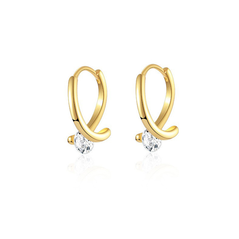 2:Cross zircon earrings (gold)