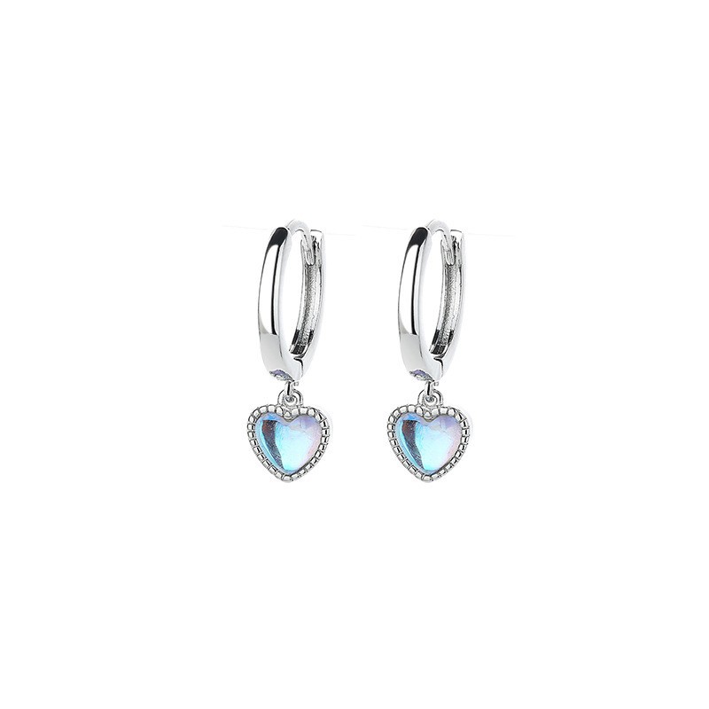 1:Colorful love earrings (white gold)