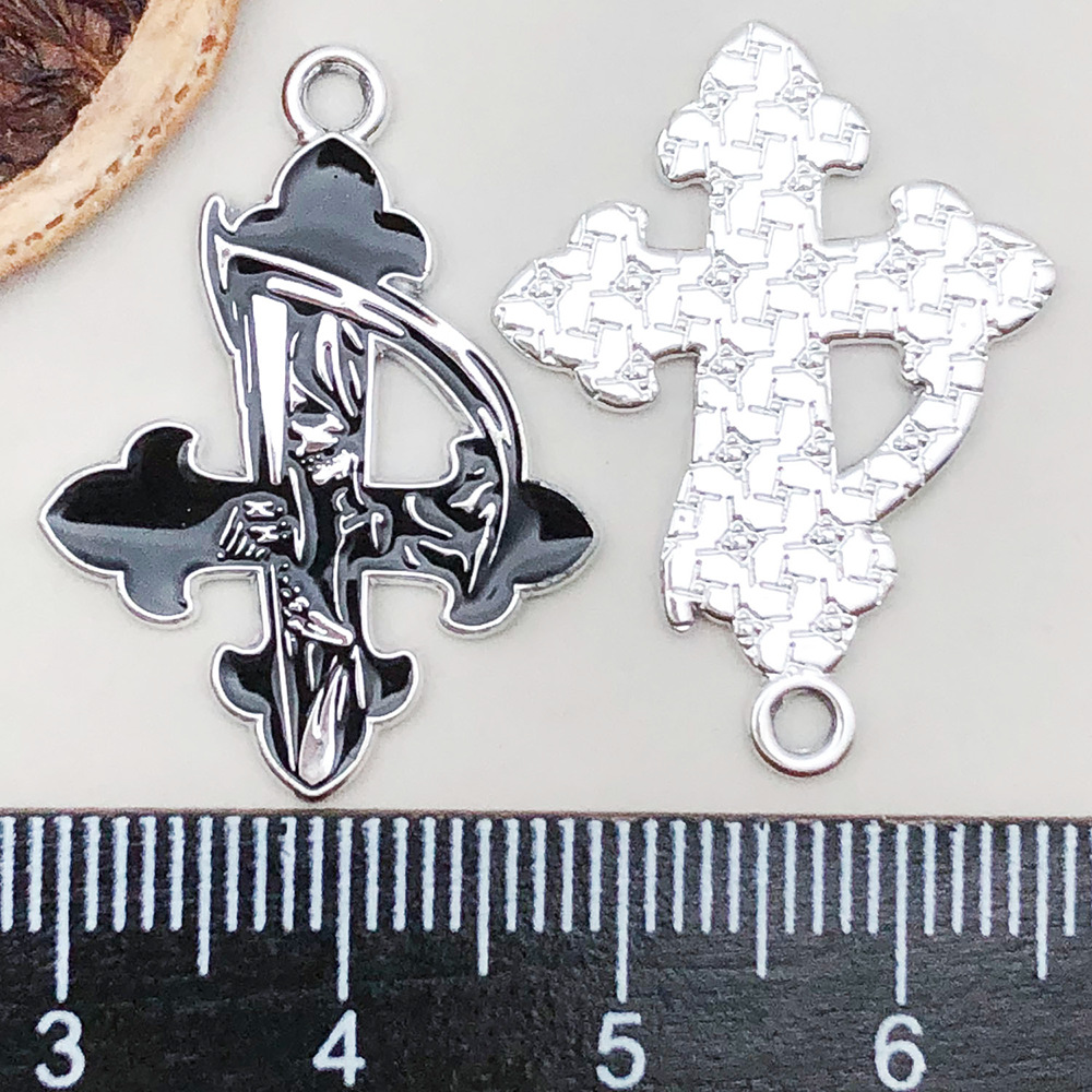 4:1 black dripping oil halloween cross sickle 28*21mm-1.5g-19385