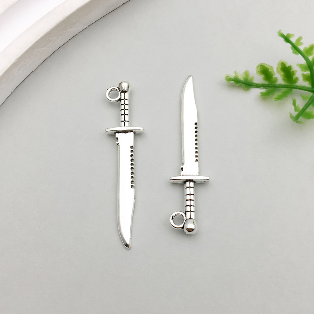 2:1 antique silver dagger 10*44mm-1.6g-11333