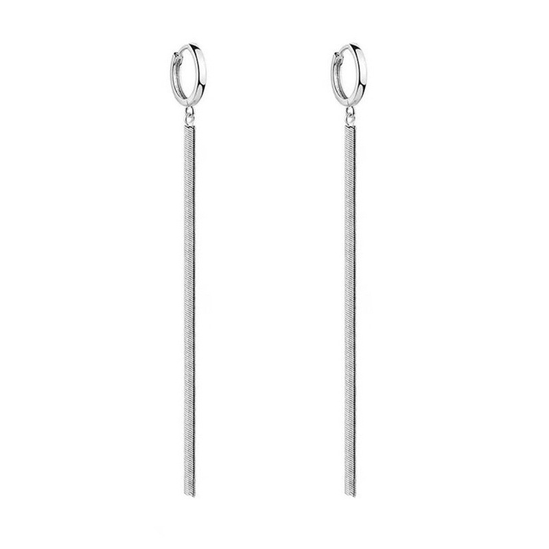 1:Long snakeskin tassel earrings (white gold)